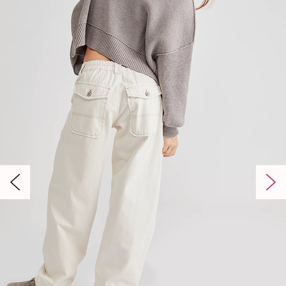 Free people, Maeve low slung oversized jeans, off-white, XS